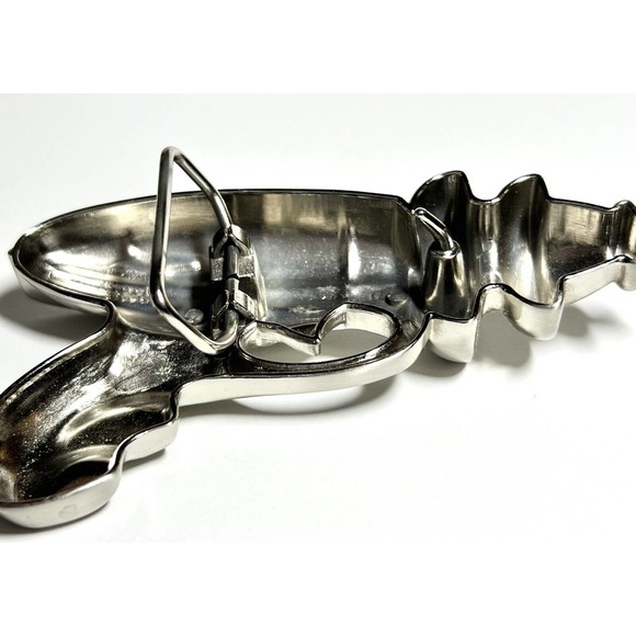 Rock Rebel Ray Gun Belt Buckle Silver - Space Costume ComicCon Fashion Women Men - Picture 5 of 8